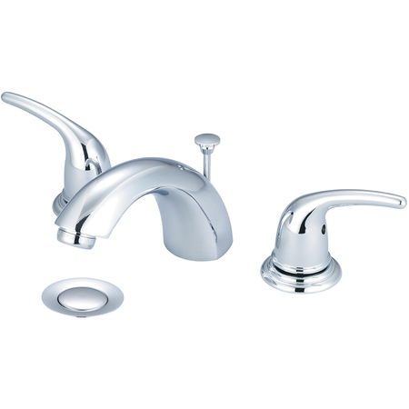 OLYMPIA FAUCETS Two Handle Widespread Bathroom Faucet, Compression Hose, Chrome, Overall Width: 20" L-7372